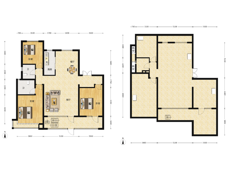 3室2厅2卫 住宅 售罄户型图