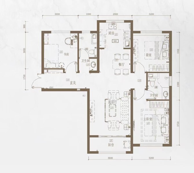 3室2厅2卫 住宅 在售户型图