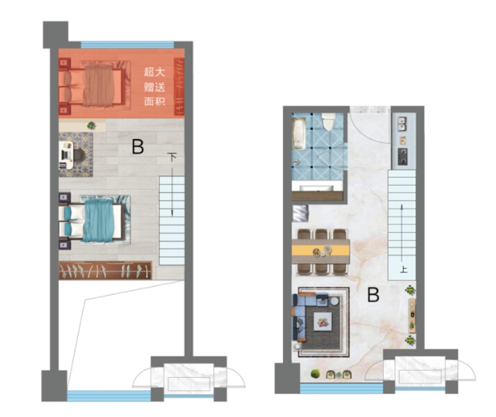 2室1厅1卫 商业类 在售户型图
