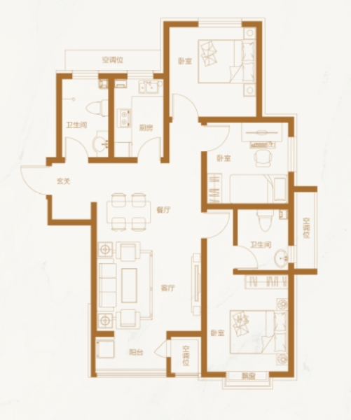3室2厅2卫 住宅 在售户型图