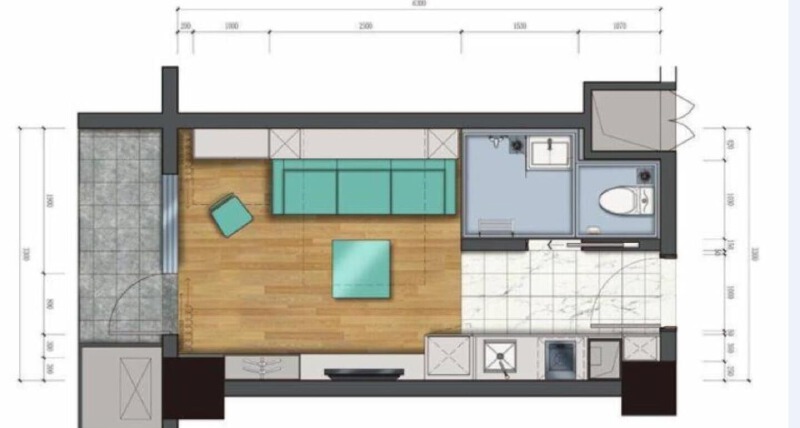 1室1厅1卫 酒店式公寓 在售户型图