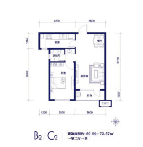 1室2厅1卫 住宅 售罄
