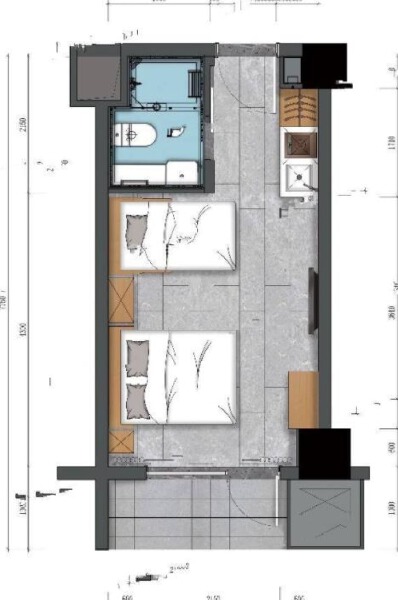 1室1厅1卫 酒店式公寓 在售户型图