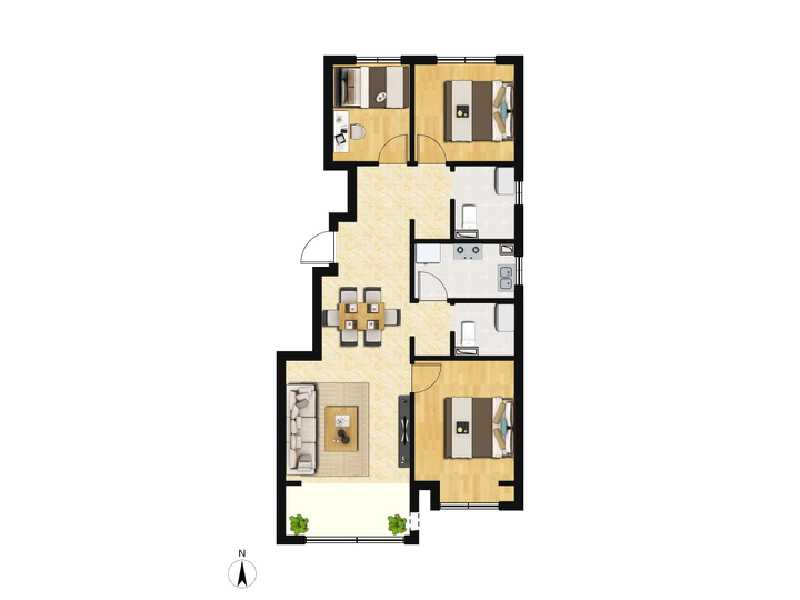 3室2厅2卫 住宅 售罄户型图