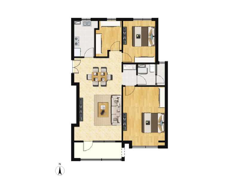 2室1厅1卫 住宅 售罄户型图