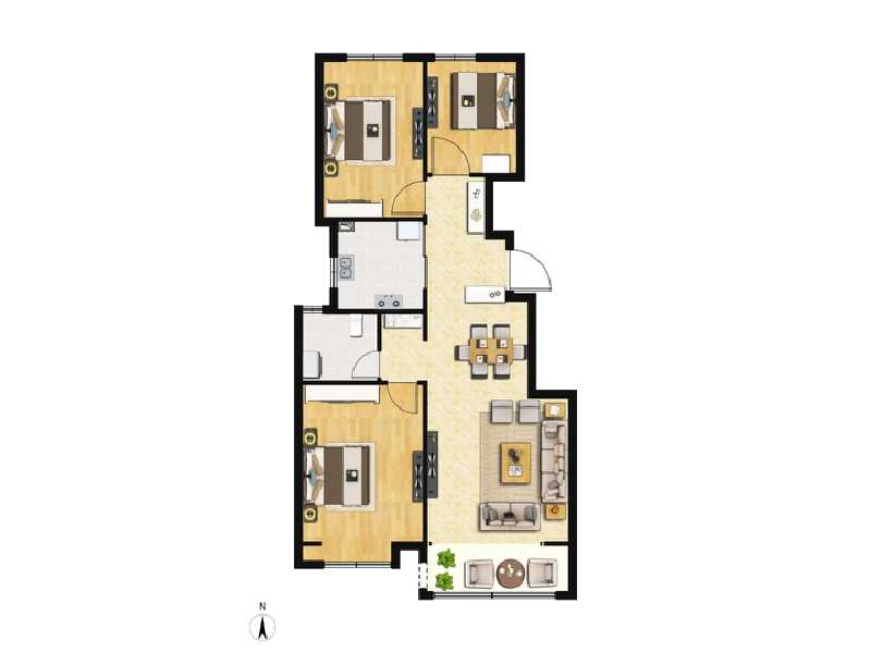 3室2厅1卫 住宅 售罄户型图
