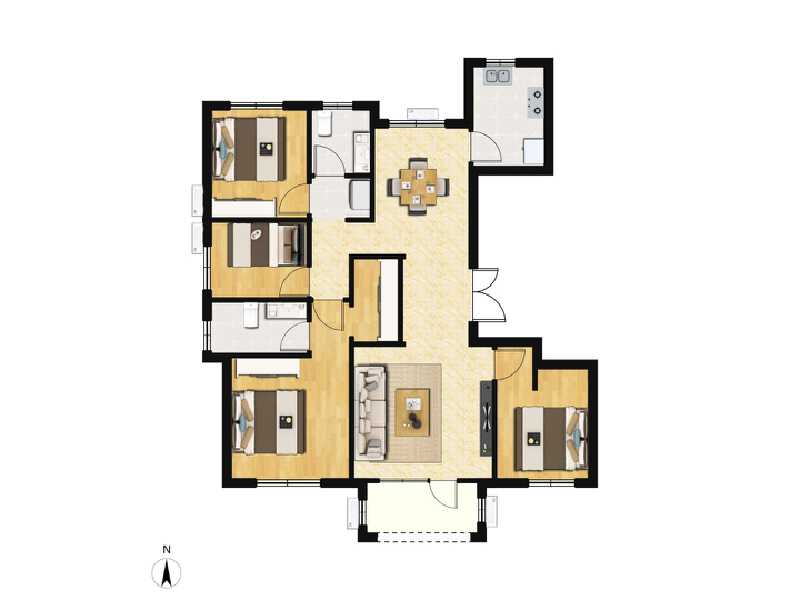 4室2厅2卫 住宅 售罄户型图