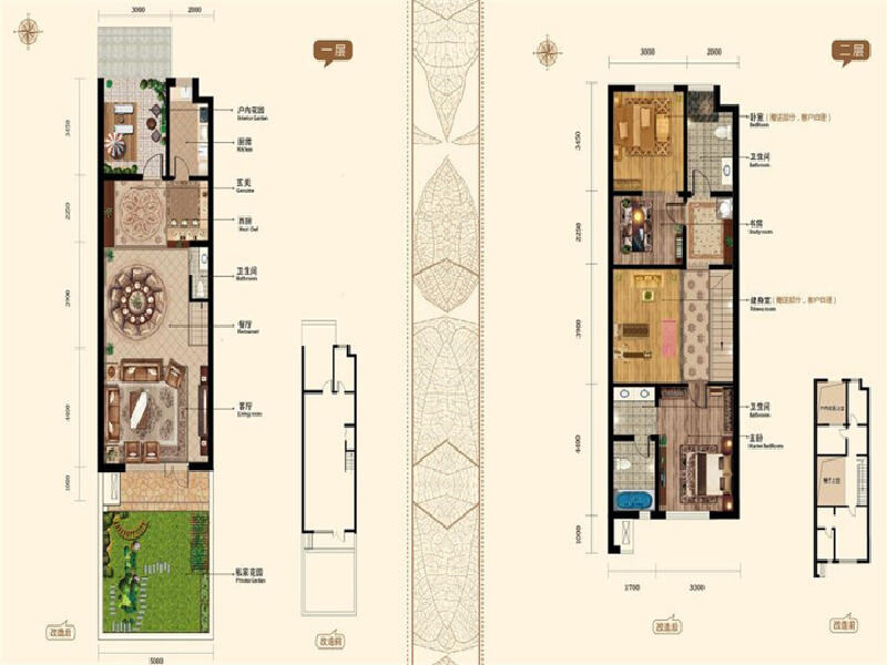 3室2厅3卫 别墅 在售户型图