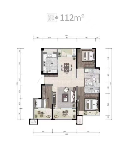 3室2厅2卫 住宅 待售户型图