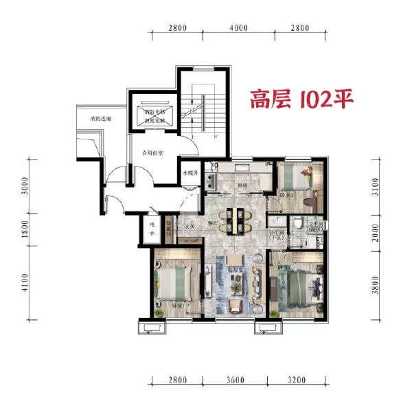 3室2厅1卫 住宅 售罄户型图