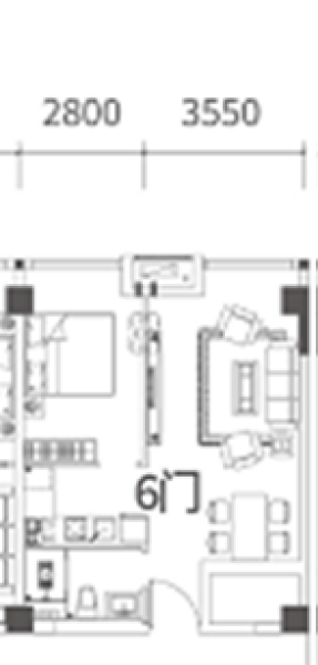 1室2厅1卫 商业类 在售户型图