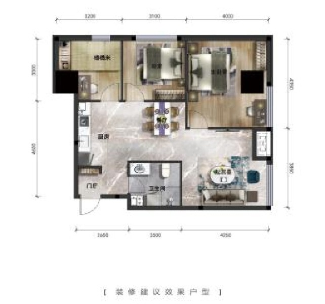 3室2厅1卫 商业类 待售户型图