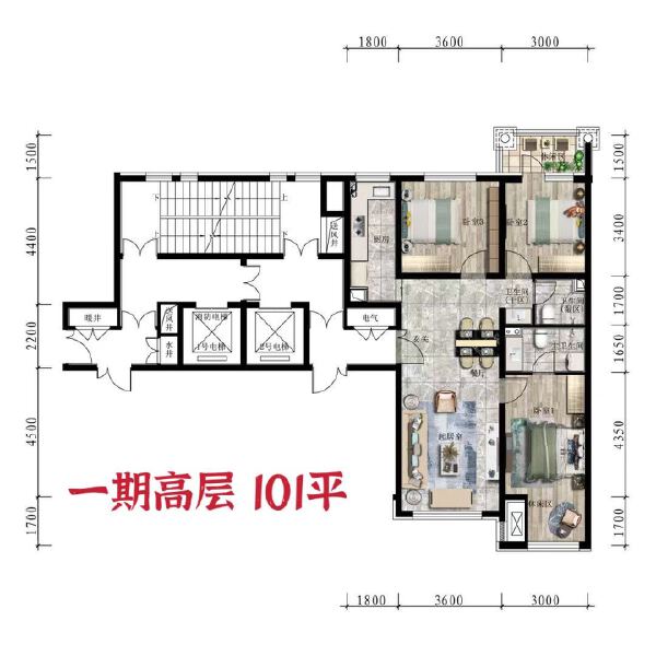 3室2厅2卫 住宅 售罄户型图
