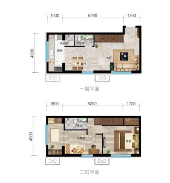 2室2厅1卫 商业类 在售户型图