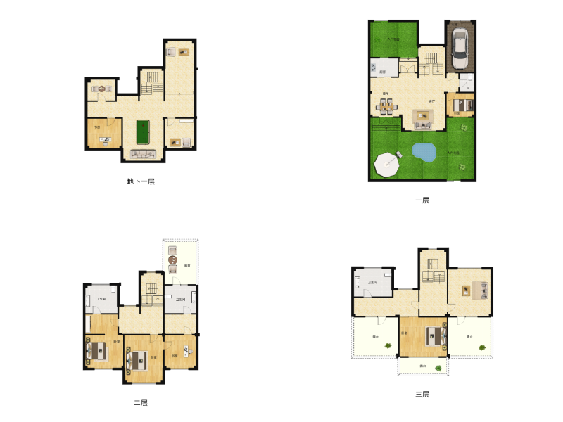5室3厅4卫 别墅 待售户型图