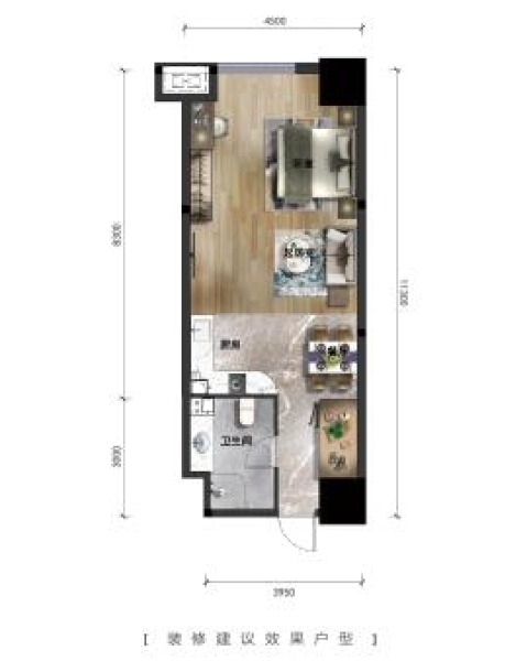 1室1厅1卫 商业类 待售户型图