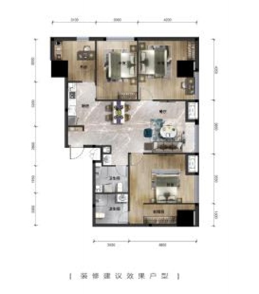 4室2厅2卫 商业类 待售户型图