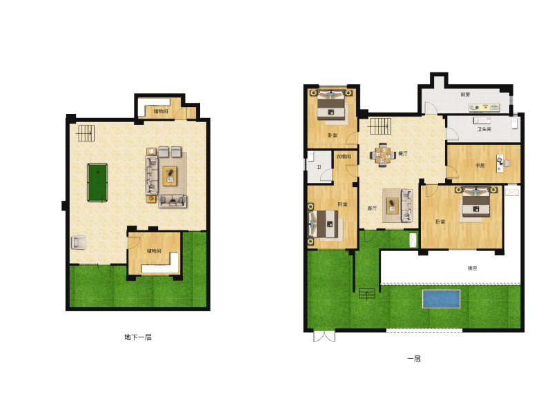4室3厅2卫 别墅 待售户型图