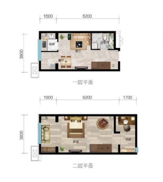 2室2厅1卫 商业类 在售户型图