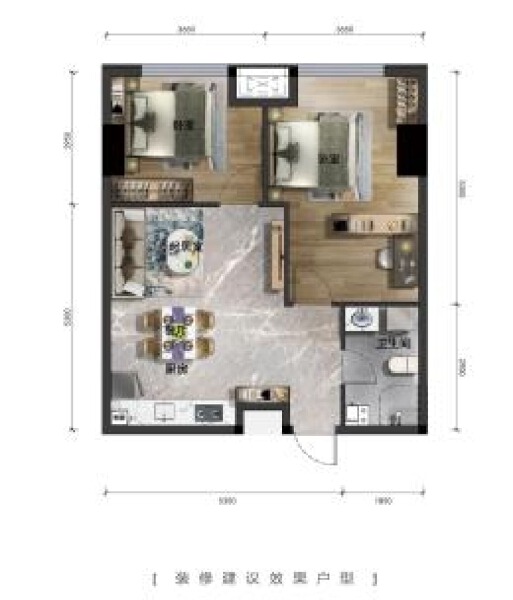 2室1厅1卫 商业类 待售户型图