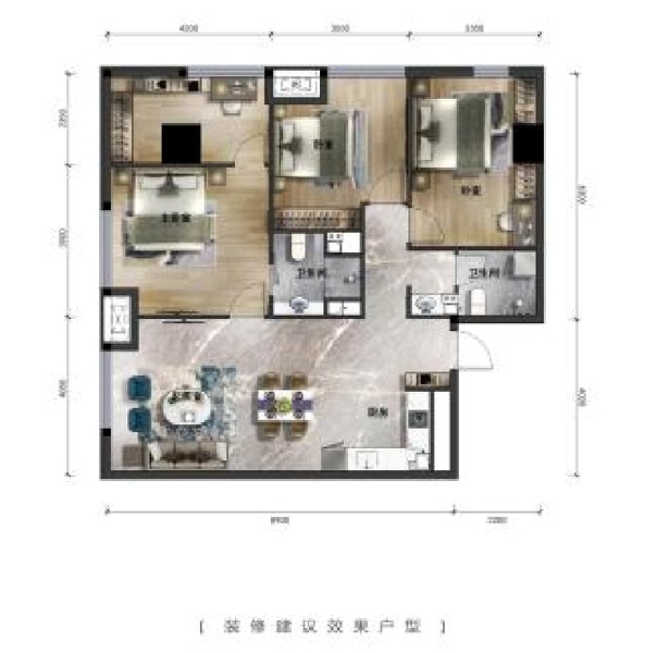 3室2厅2卫 商业类 待售户型图
