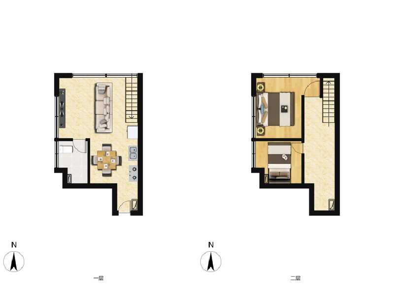 2室2厅1卫 商业类 在售户型图