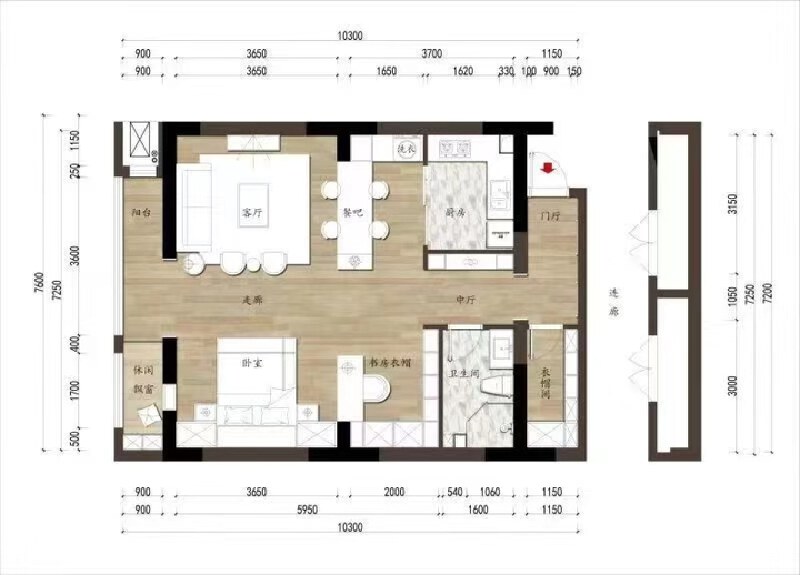 1室1厅1卫 商业类 在售户型图