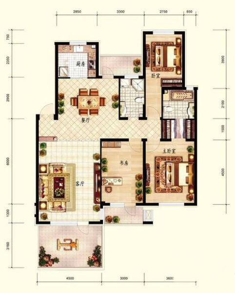 3室2厅2卫 住宅 售罄户型图