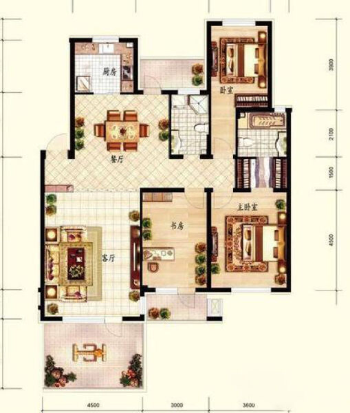 3室2厅2卫 住宅 售罄户型图