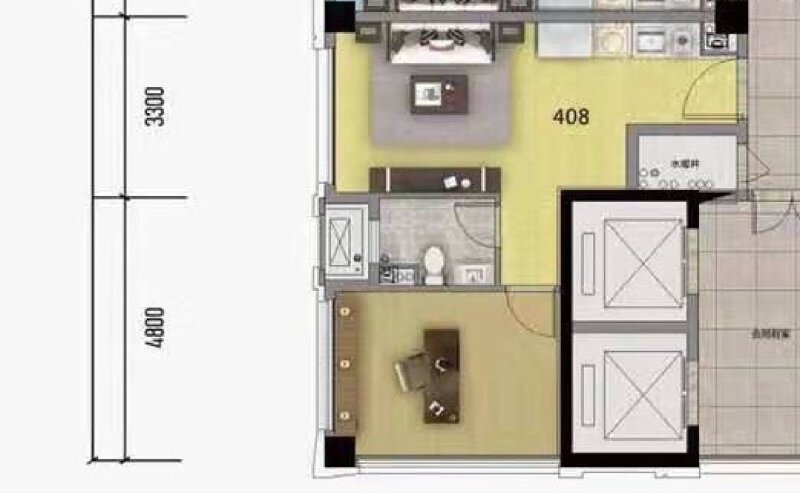 1室1厅1卫 商业类 售罄户型图