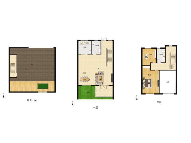 2室1厅2卫 别墅 售罄户型图