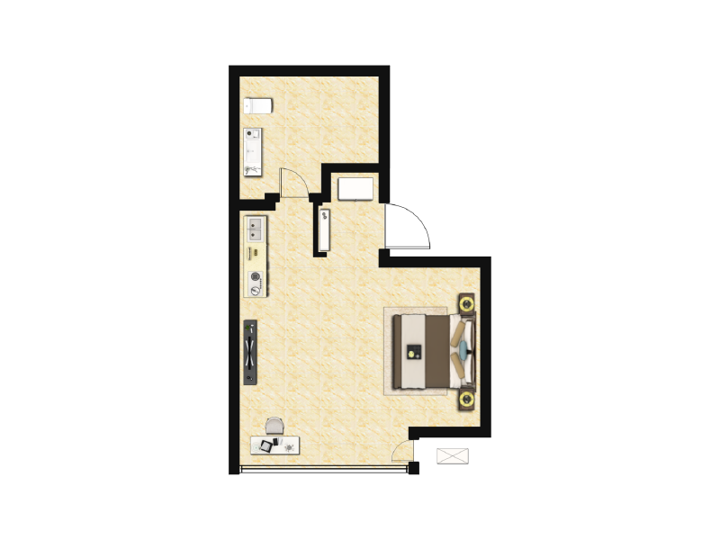 1室1厅1卫 商业类 在售户型图