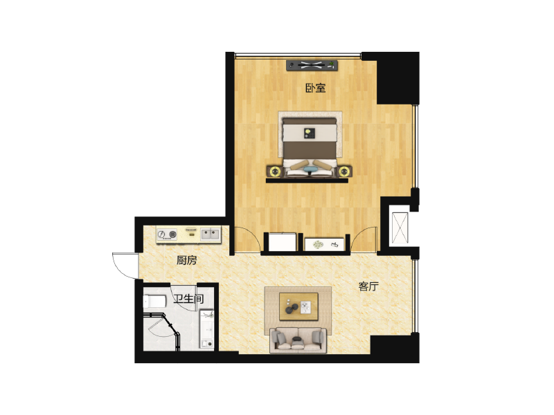 1室1厅1卫 商业类 在售户型图