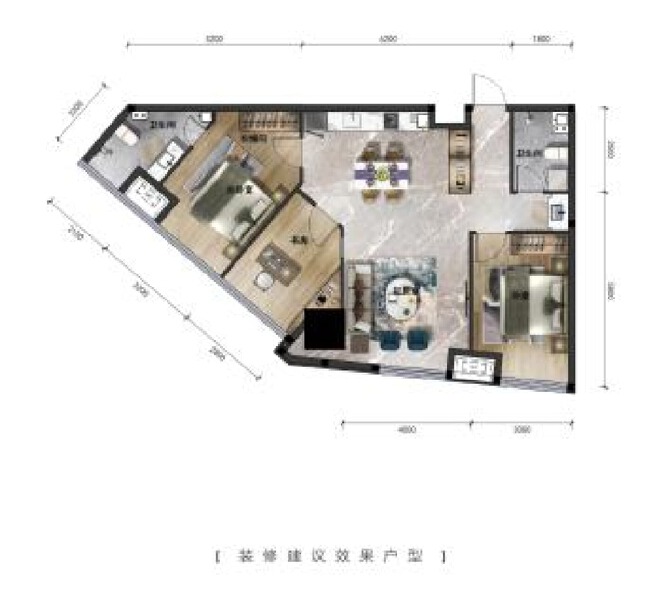3室2厅2卫 商业类 待售户型图