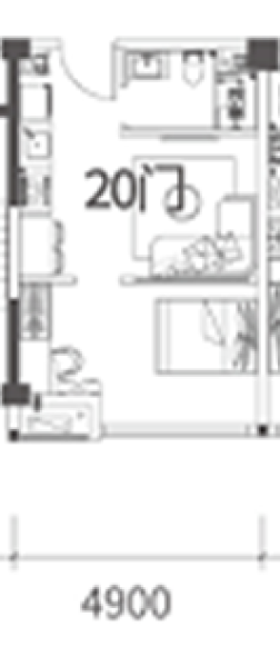 1室1厅1卫 商业类 待售户型图