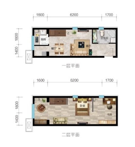 2室2厅1卫 商业类 在售户型图
