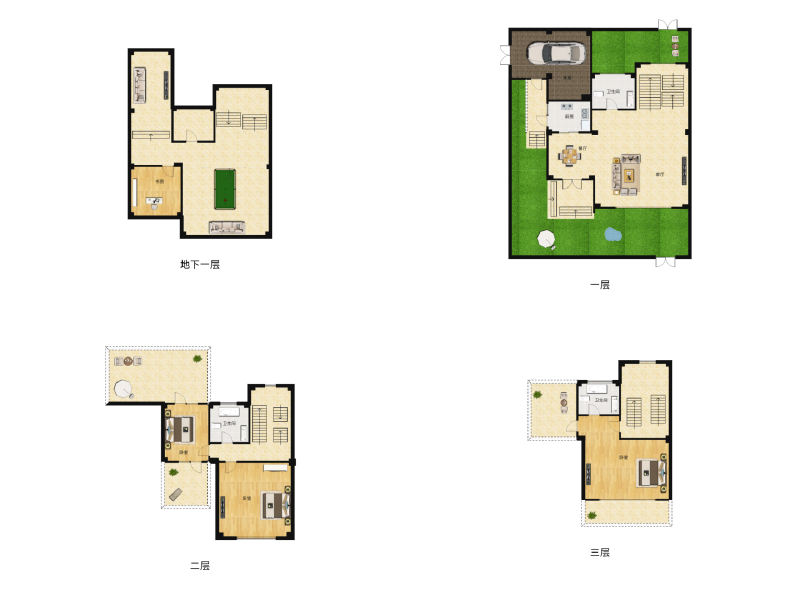 3室3厅3卫 别墅 待售户型图