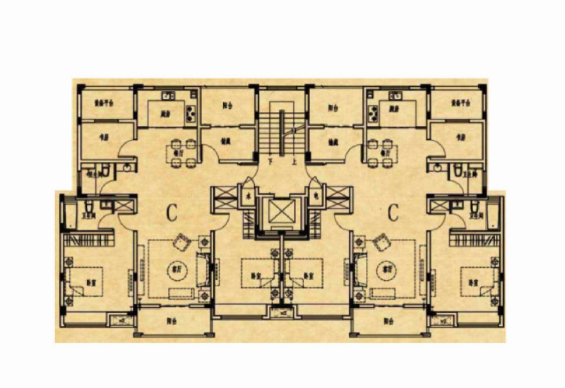 4室2厅2卫 住宅 售罄户型图