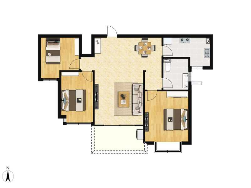 3室2厅1卫 住宅 在售户型图