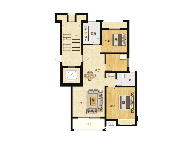 3室2厅2卫 住宅 售罄户型图