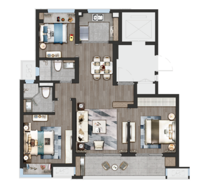 3室2厅2卫 住宅 售罄户型图