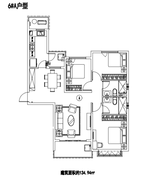 3室2厅2卫 住宅 在售户型图