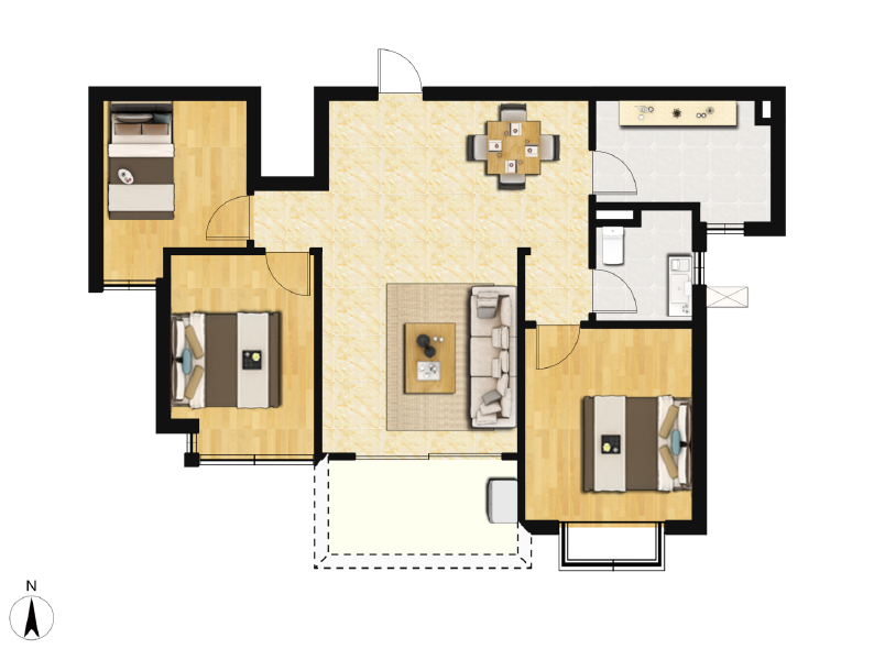 3室2厅1卫 住宅 售罄户型图