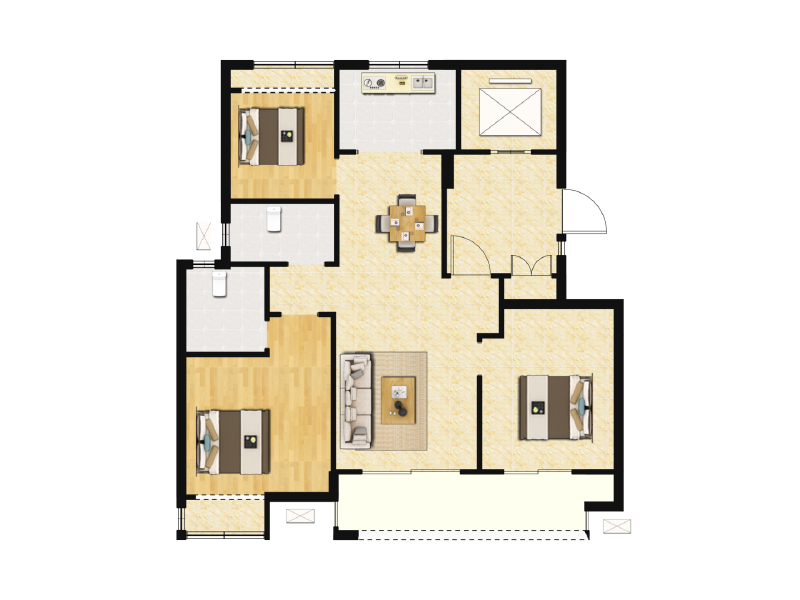 3室2厅2卫 住宅 售罄户型图