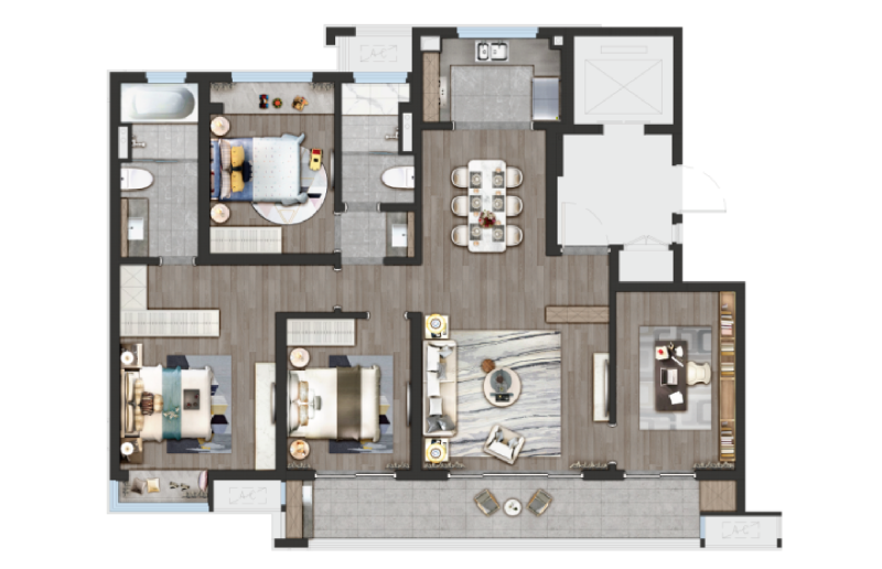 4室2厅2卫 住宅 在售户型图