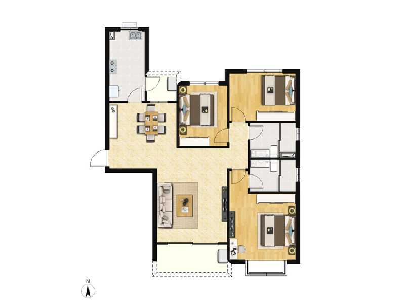 3室2厅2卫 住宅 在售户型图