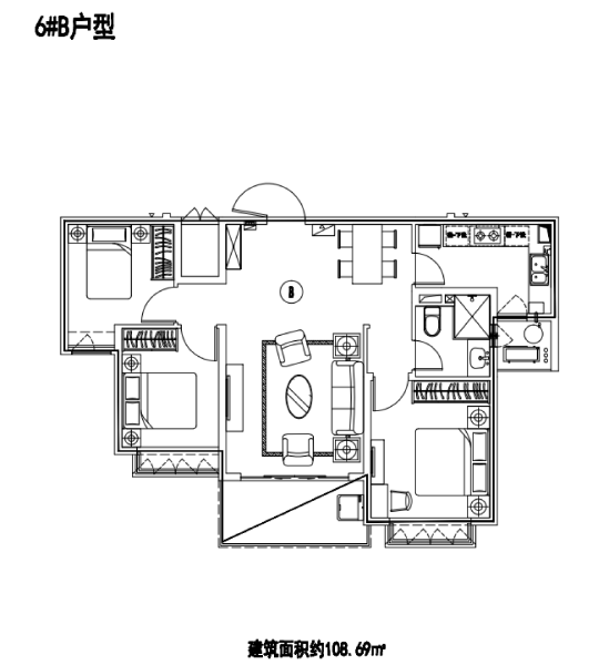 3室2厅1卫 住宅 在售户型图