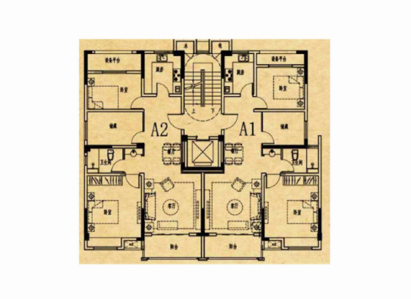 3室2厅2卫 住宅 售罄户型图