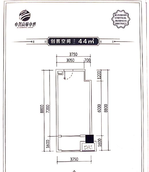 1室0厅0卫 写字楼 在售户型图