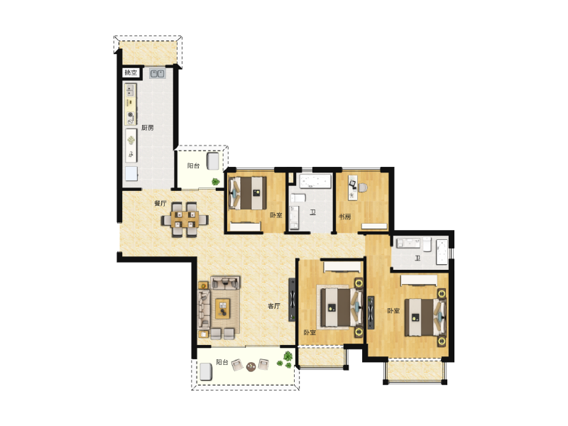 4室2厅2卫 住宅 售罄户型图